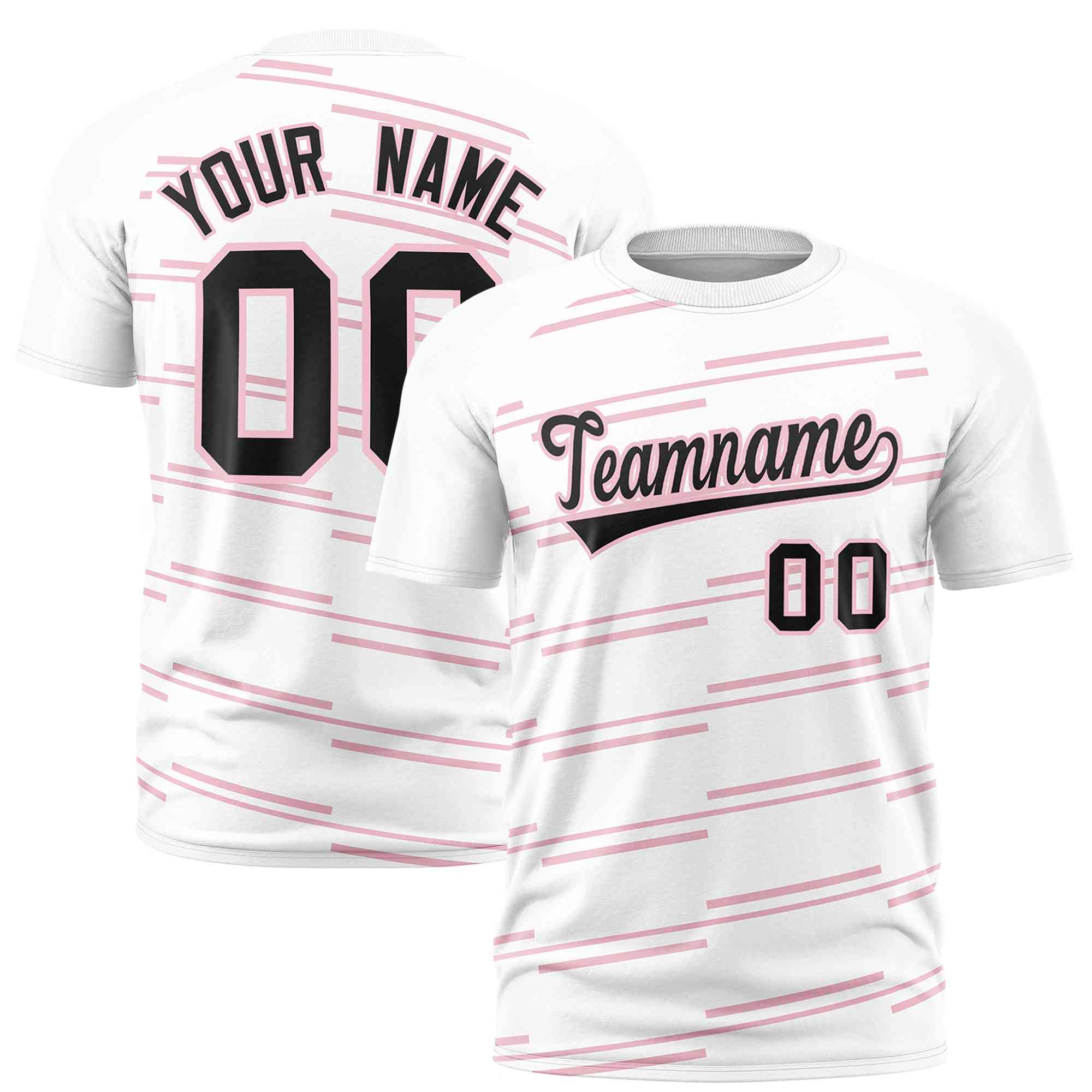Custom White Light Pink Personalized Slanting Line Graffiti Pattern Performance T-Shirt | KXKSHOP