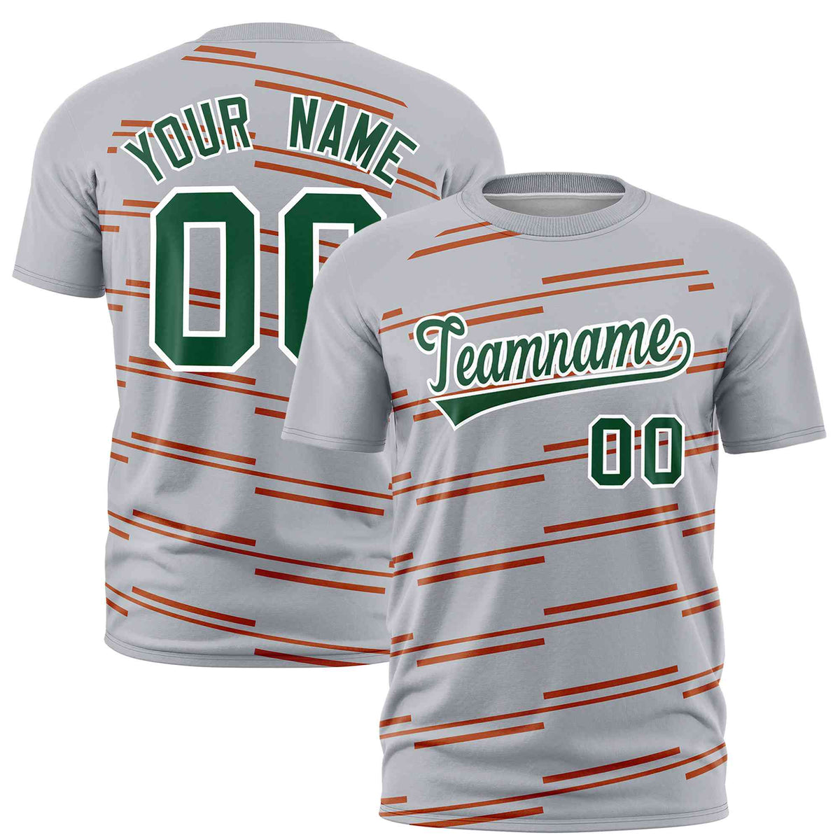 Custom Gray Texas Orange Personalized Slanting Line Graffiti Pattern Performance T-Shirt | KXKSHOP