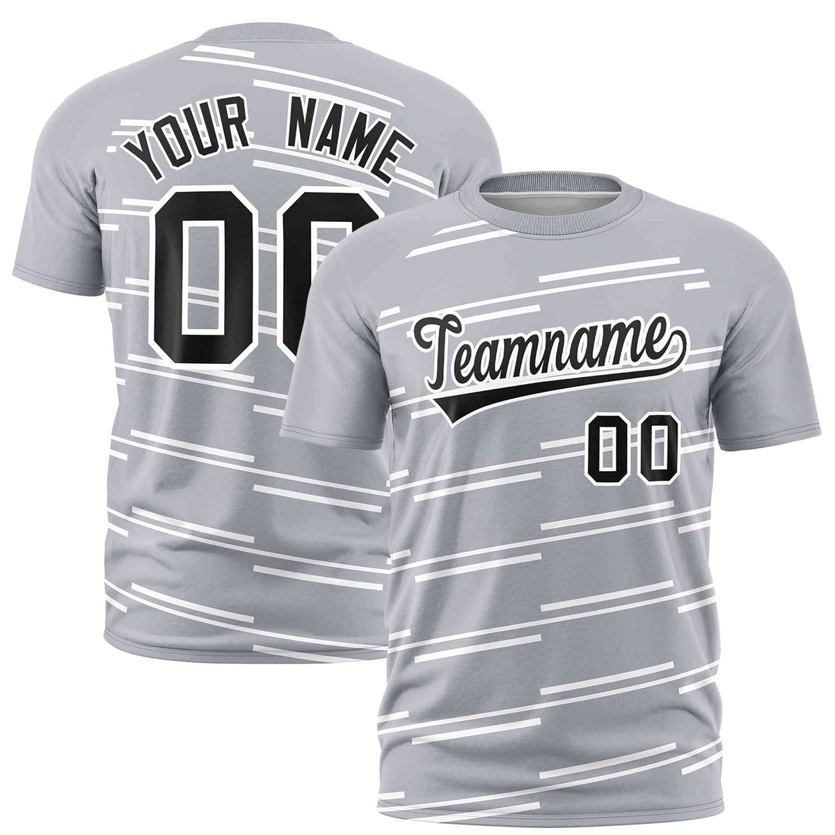 Custom Gray White Personalized Slanting Line Graffiti Pattern Performance T-Shirt | KXKSHOP