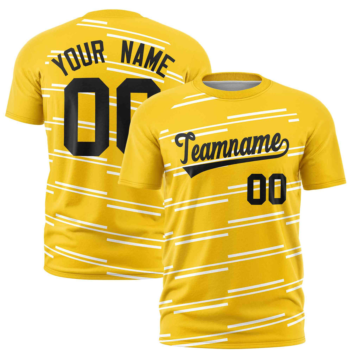 Custom Gold White Personalized Slanting Line Graffiti Pattern Performance T-Shirt | KXKSHOP