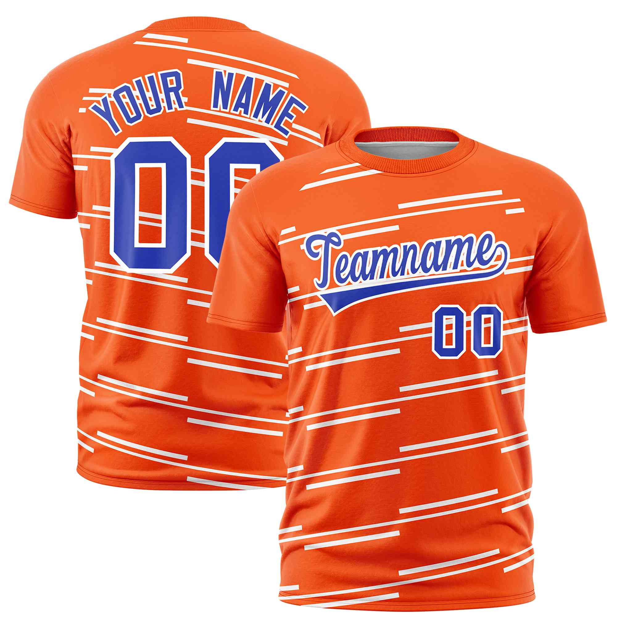 Custom Orange White Personalized Slanting Line Graffiti Pattern Performance T-Shirt | KXKSHOP