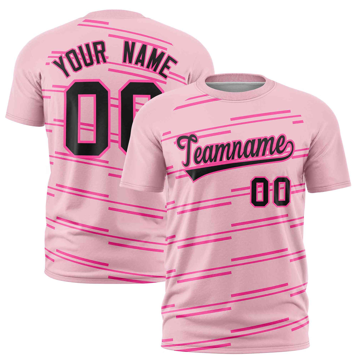 Custom Light Pink Pink Personalized Slanting Line Graffiti Pattern Performance T-Shirt | KXKSHOP