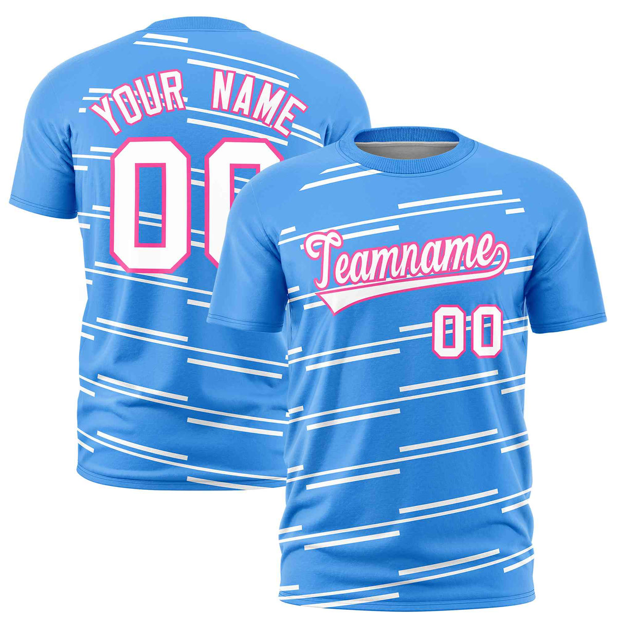 Custom Powder Blue White Personalized Slanting Line Graffiti Pattern Performance T-Shirt | KXKSHOP