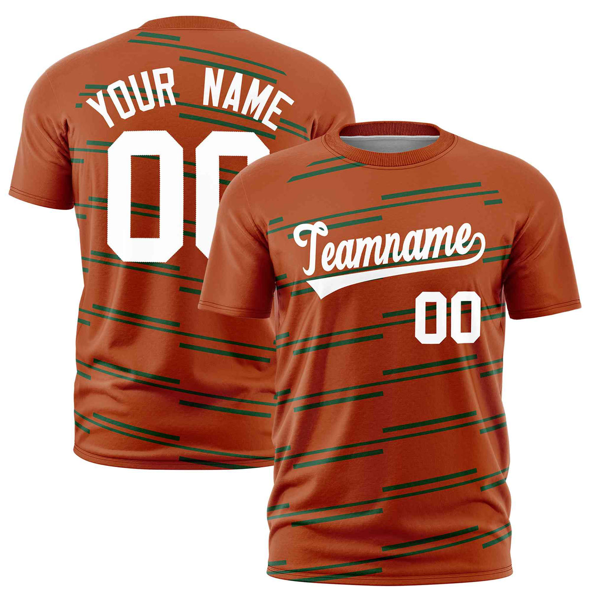 Custom Texas Orange Green Personalized Slanting Line Graffiti Pattern Performance T-Shirt | KXKSHOP