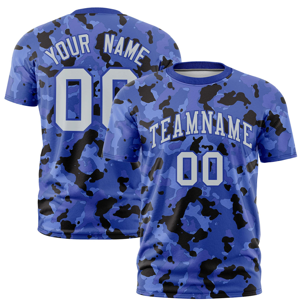 Custom Camo T-shirts Royal Blue Silver Jungle Camouflage Outdoor Shirts