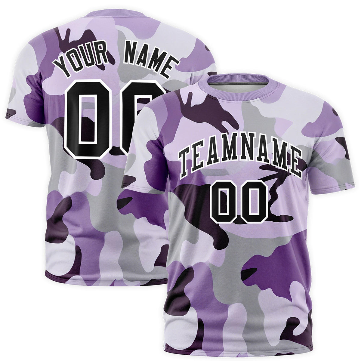 Custom Camo T-shirts Purple Black Jungle Camouflage Training Shirts