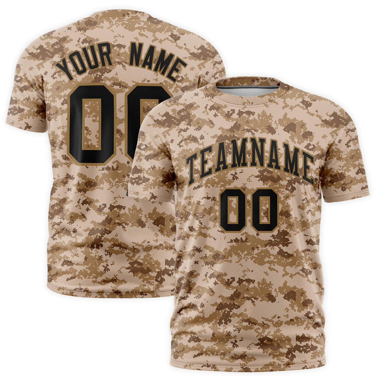 Custom Camo T-shirts Camel Black Jungle Camouflage Outdoor Shirts