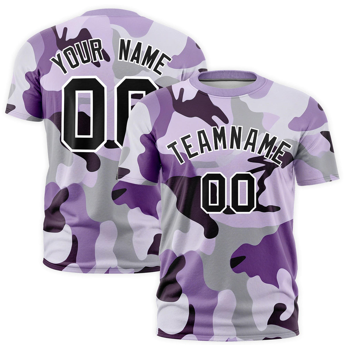 Custom Camo T-shirts Purple Black Jungle Camouflage Training Shirts