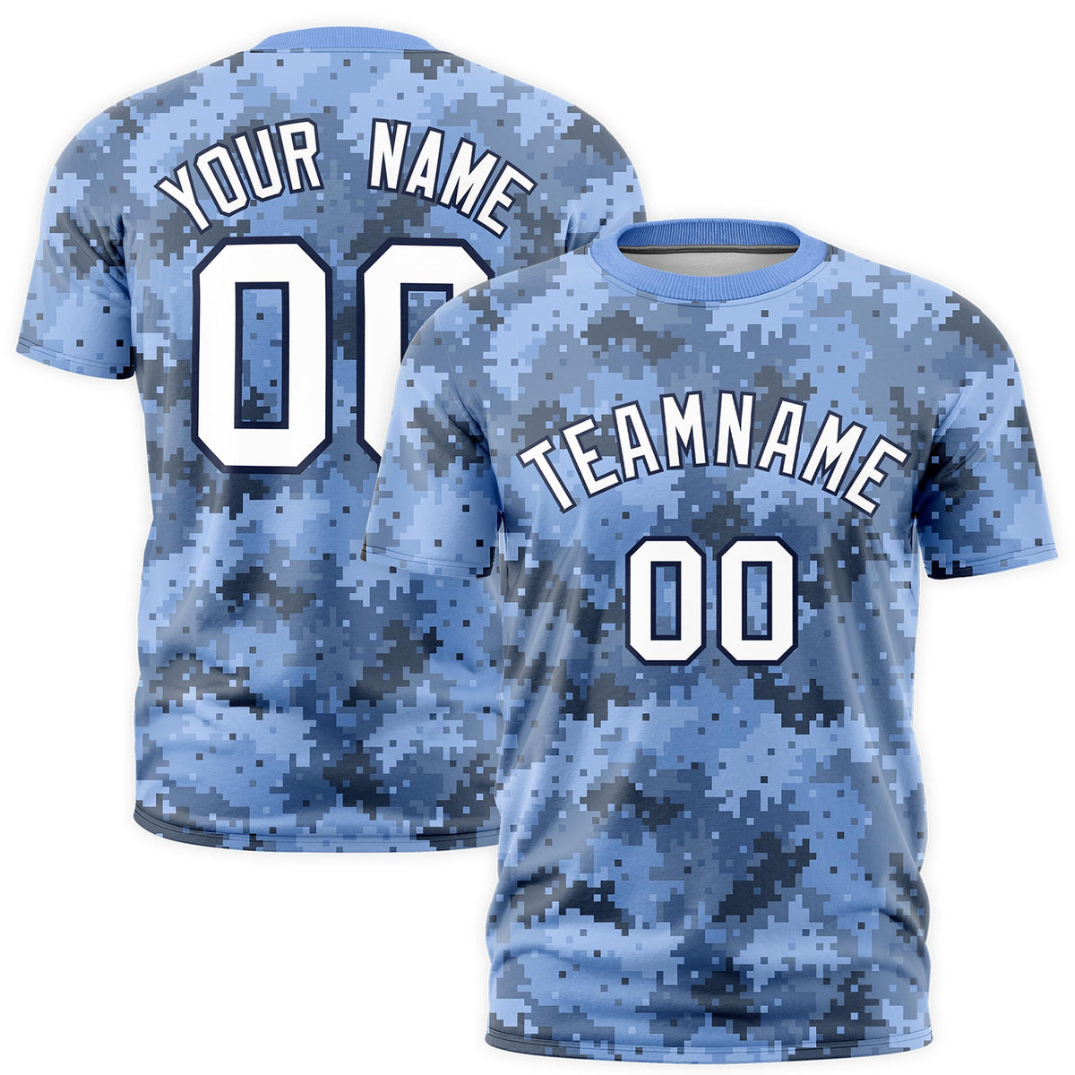 Custom Camo T-shirts Light Blue Navy Jungle Camouflage Training Shirts