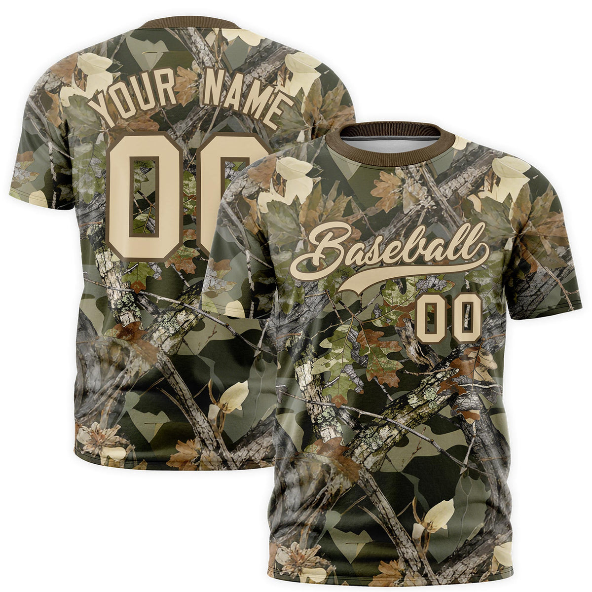 Custom Camo T-shirts Light Brown Brazilian Sand Jungle Camouflage Outdoor Shirts
