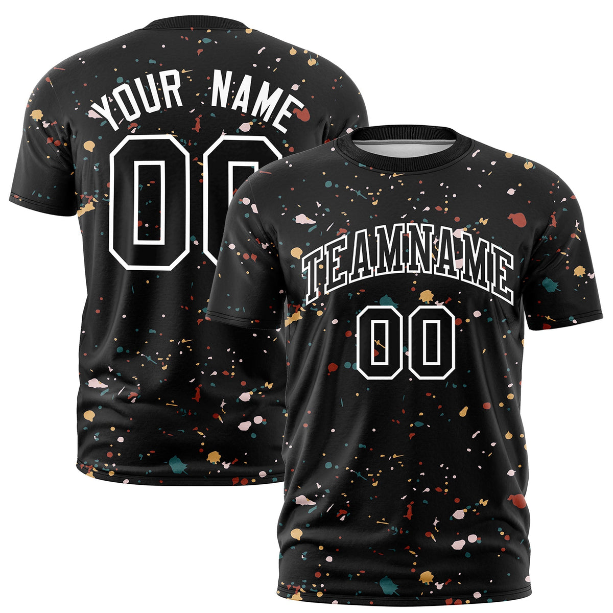 Custom Black White Spray Painting Graffiti Pattern Personalization T-shirt| KXKSHOP