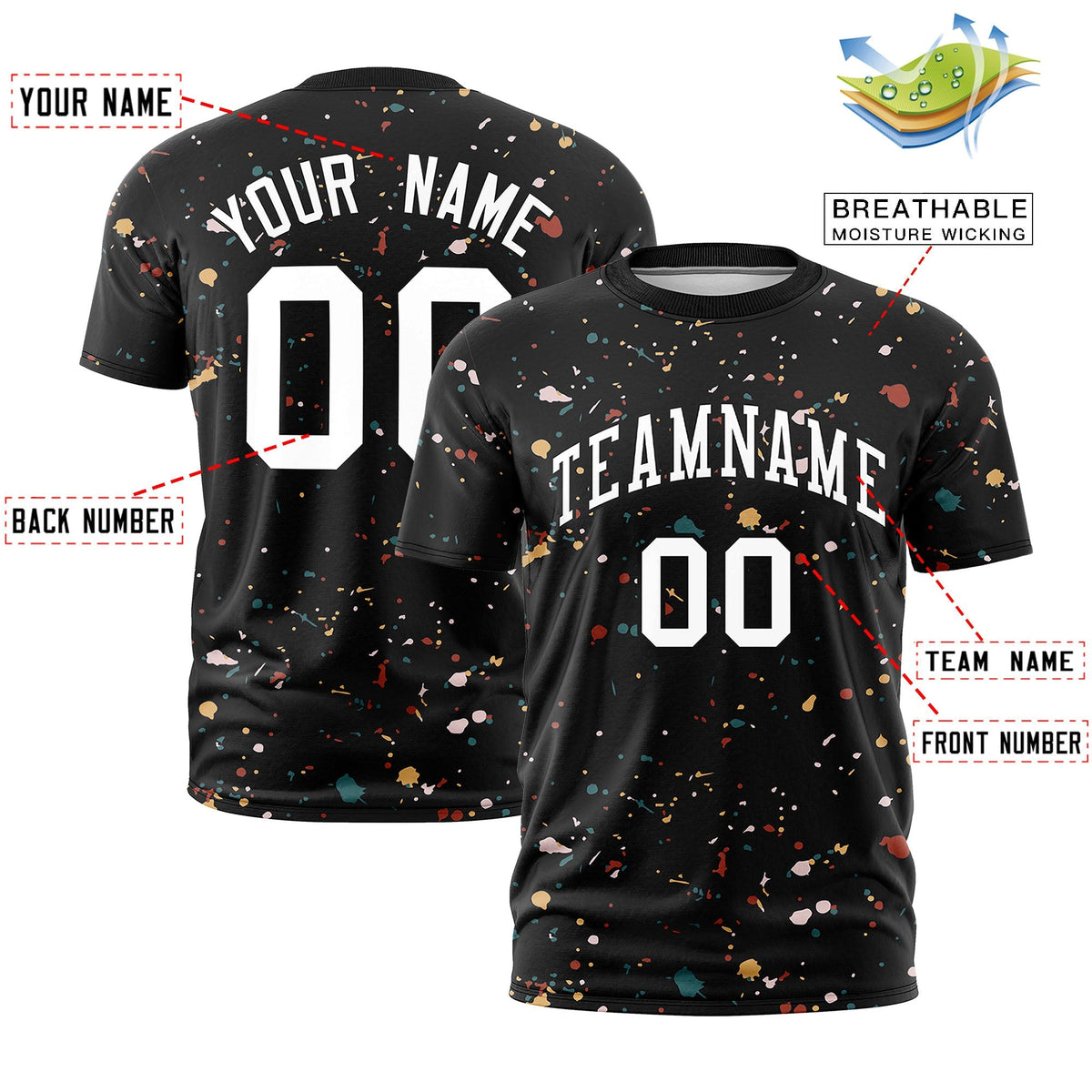 Custom White Black White Spray Painting Graffiti Pattern Personalization T-shirt| KXKSHOP