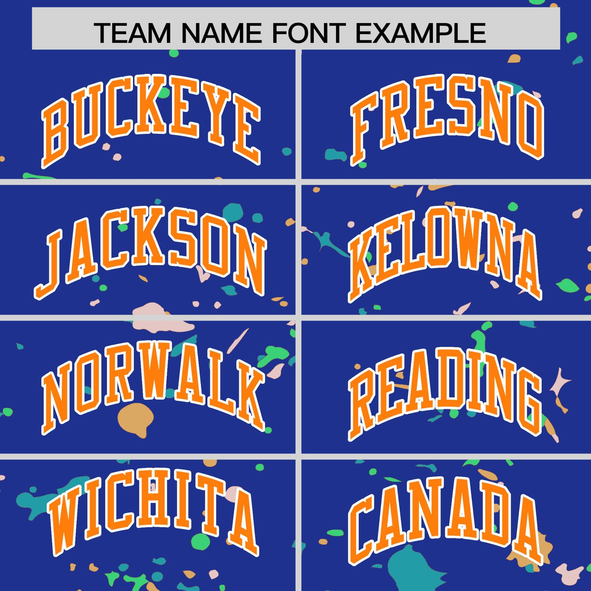 Custom Royal Blue Orange White Spray Painting Graffiti Pattern Personalization T-shirt| KXKSHOP