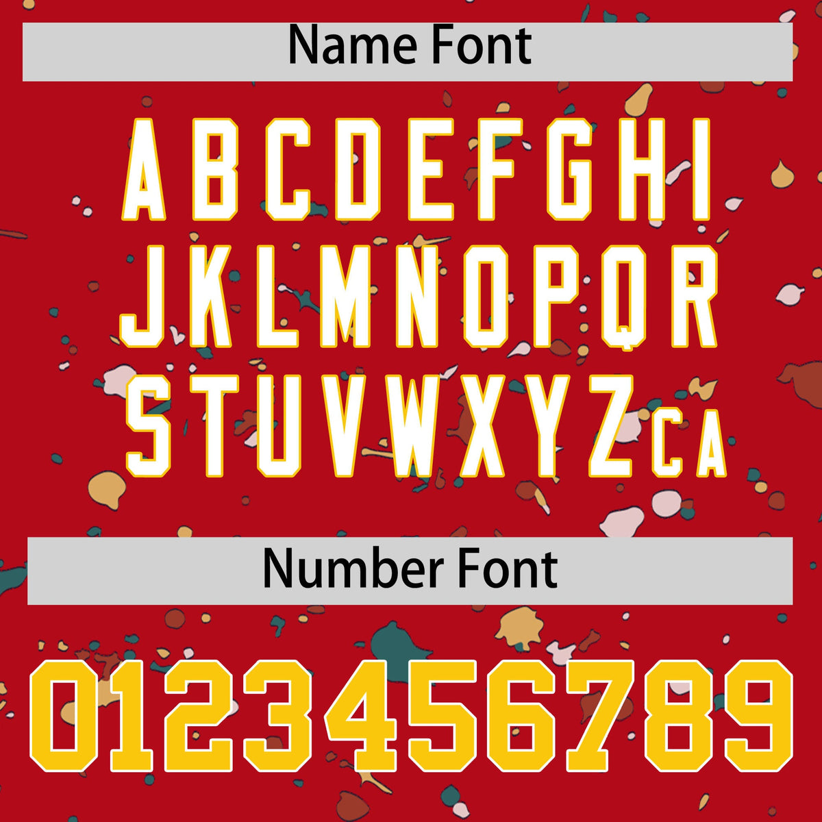 Custom Red Gold White Spray Painting Graffiti Pattern Personalization T-shirt| KXKSHOP