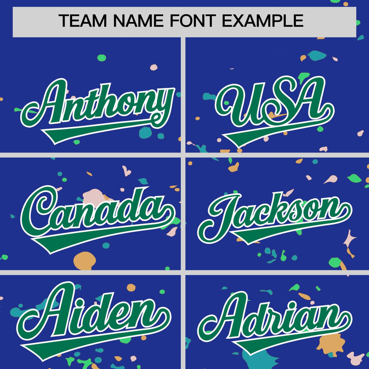 Custom Royal Blue Kelly Green White Spray Painting Graffiti Pattern Personalization T-shirt| KXKSHOP