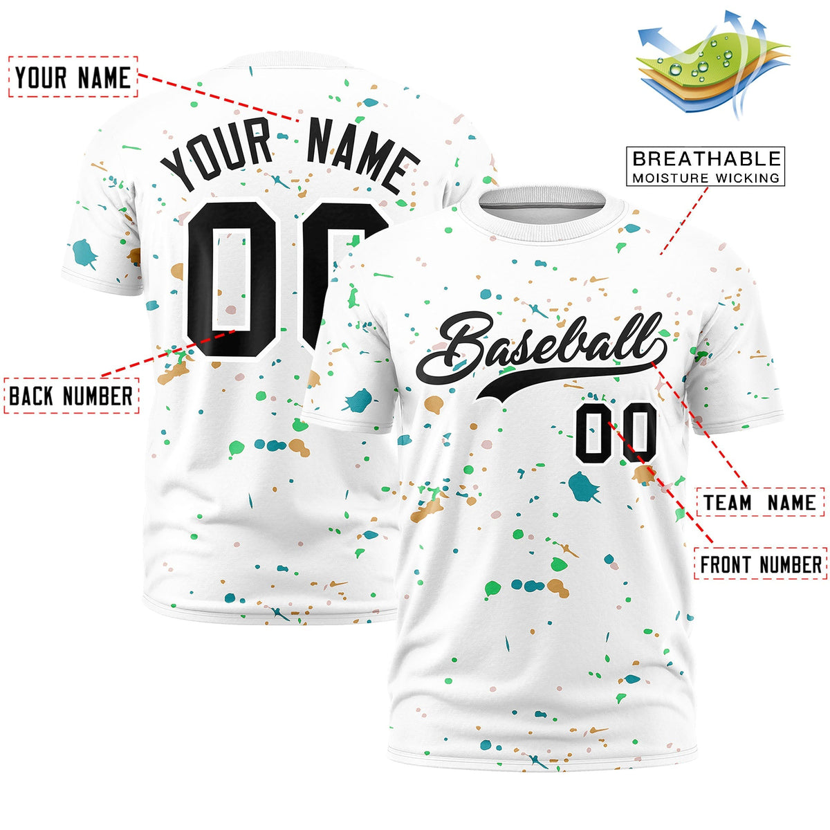 Custom White Black Spray Painting Graffiti Pattern Personalization T-shirt| KXKSHOP