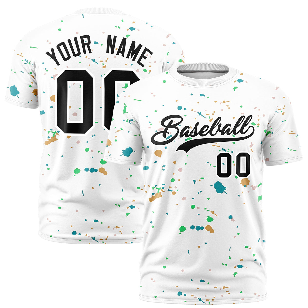 Custom White Black Spray Painting Graffiti Pattern Personalization T-shirt| KXKSHOP