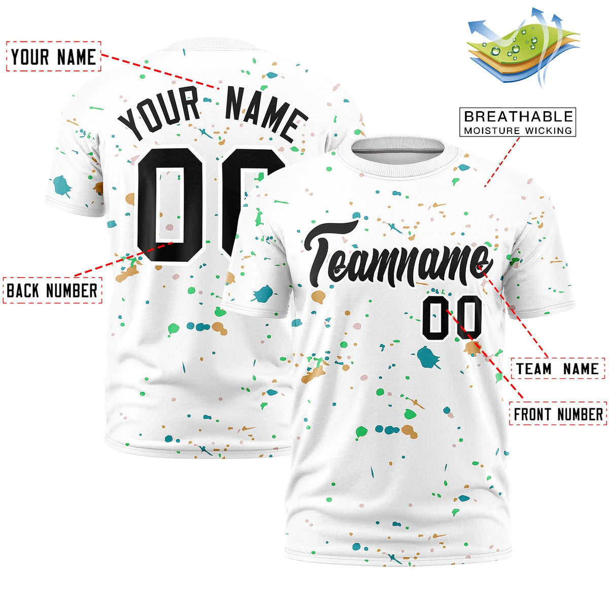 Custom White Black Spray Painting Graffiti Pattern Personalization T-shirt| KXKSHOP