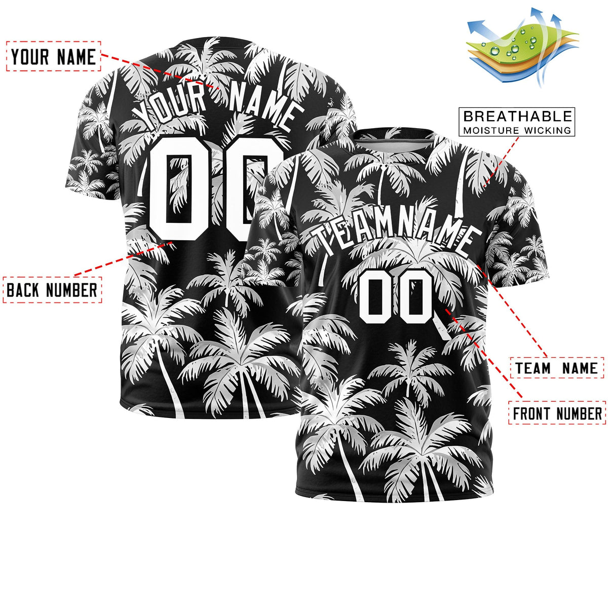Custom White Black Graffiti Pattern Hawaiian Style T-shirt| KXKSHOP
