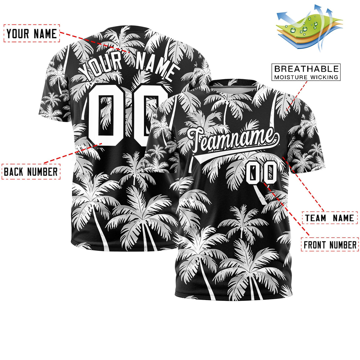 Custom White Black Graffiti Pattern Hawaiian Style T-shirt| KXKSHOP
