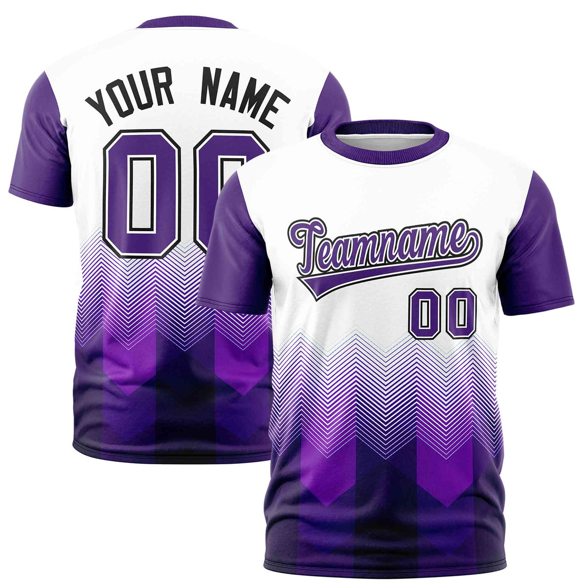Custom White Purple Gradient Ripple Fashion Raglan Sleeves Performance T-Shirt | KXKSHOP