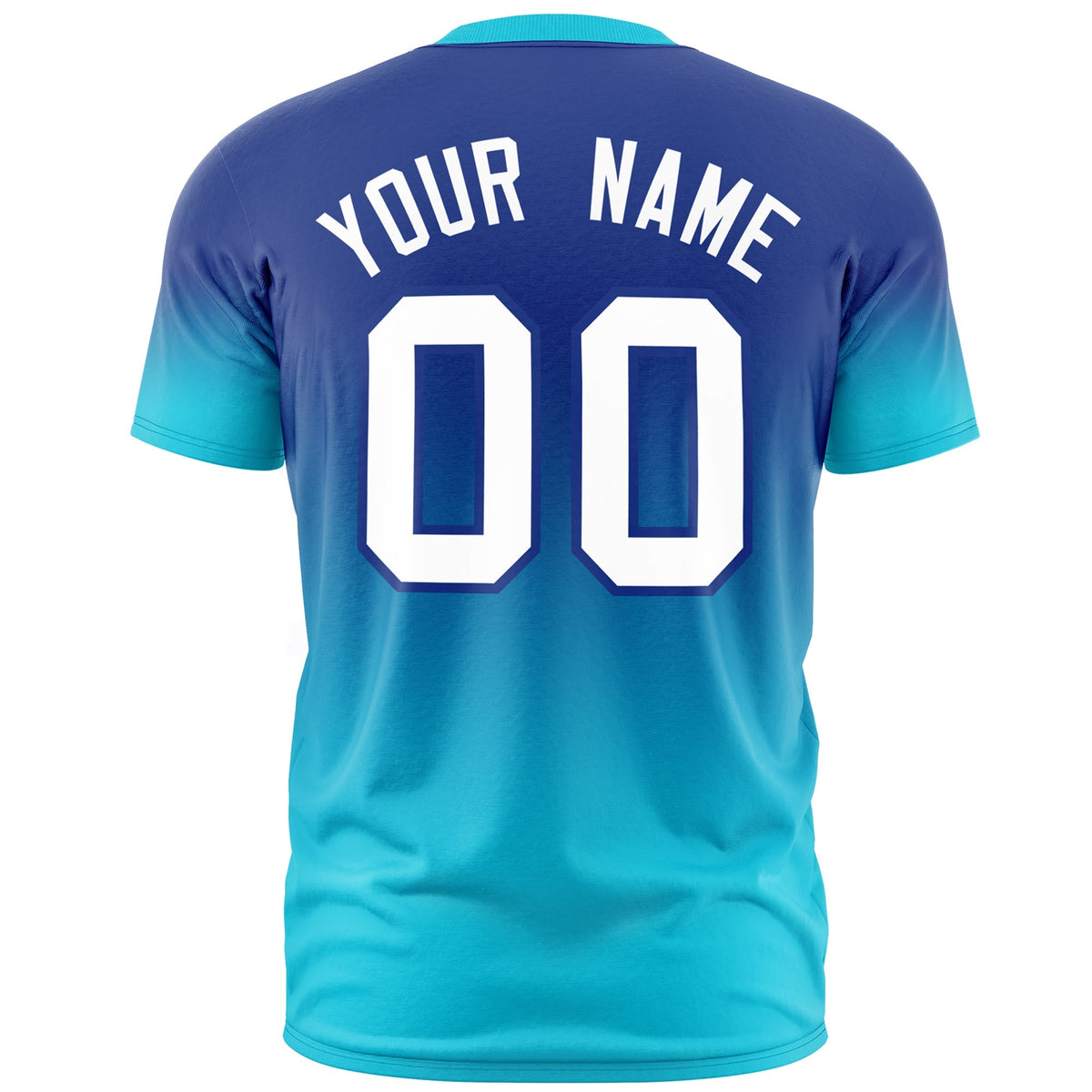 Custom Royal Blue White Gradient Fashion Lightweight T-shirt| KXKSHOP