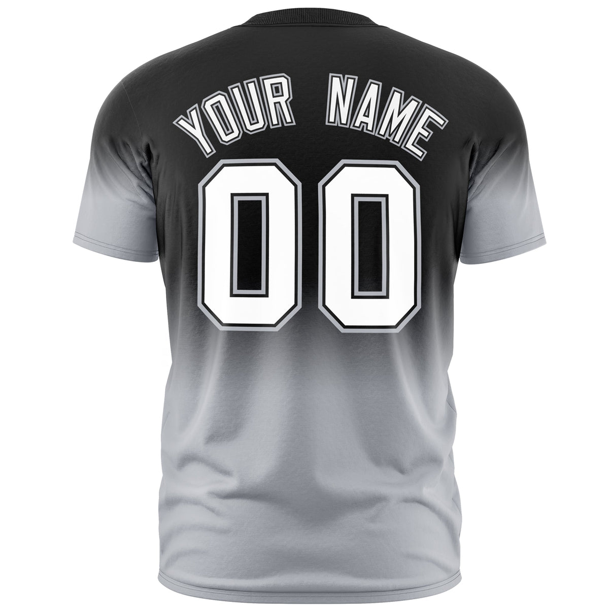 Custom Black White Gray Gradient Fashion Lightweight T-shirt| KXKSHOP