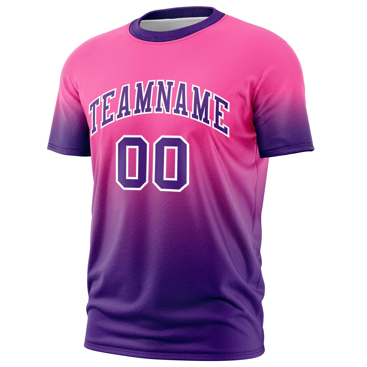 Custom Pink Purple White Gradient Fashion Quick Dry T-shirt| KXKSHOP