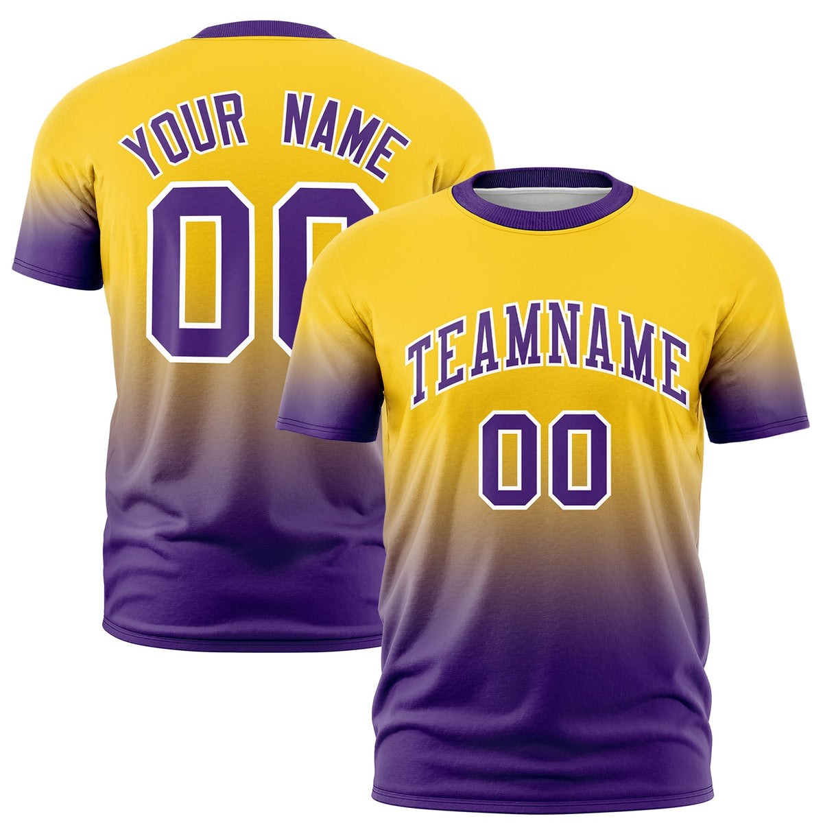 Custom Gold Purple White Gradient Fashion Lightweight T-shirt| KXKSHOP