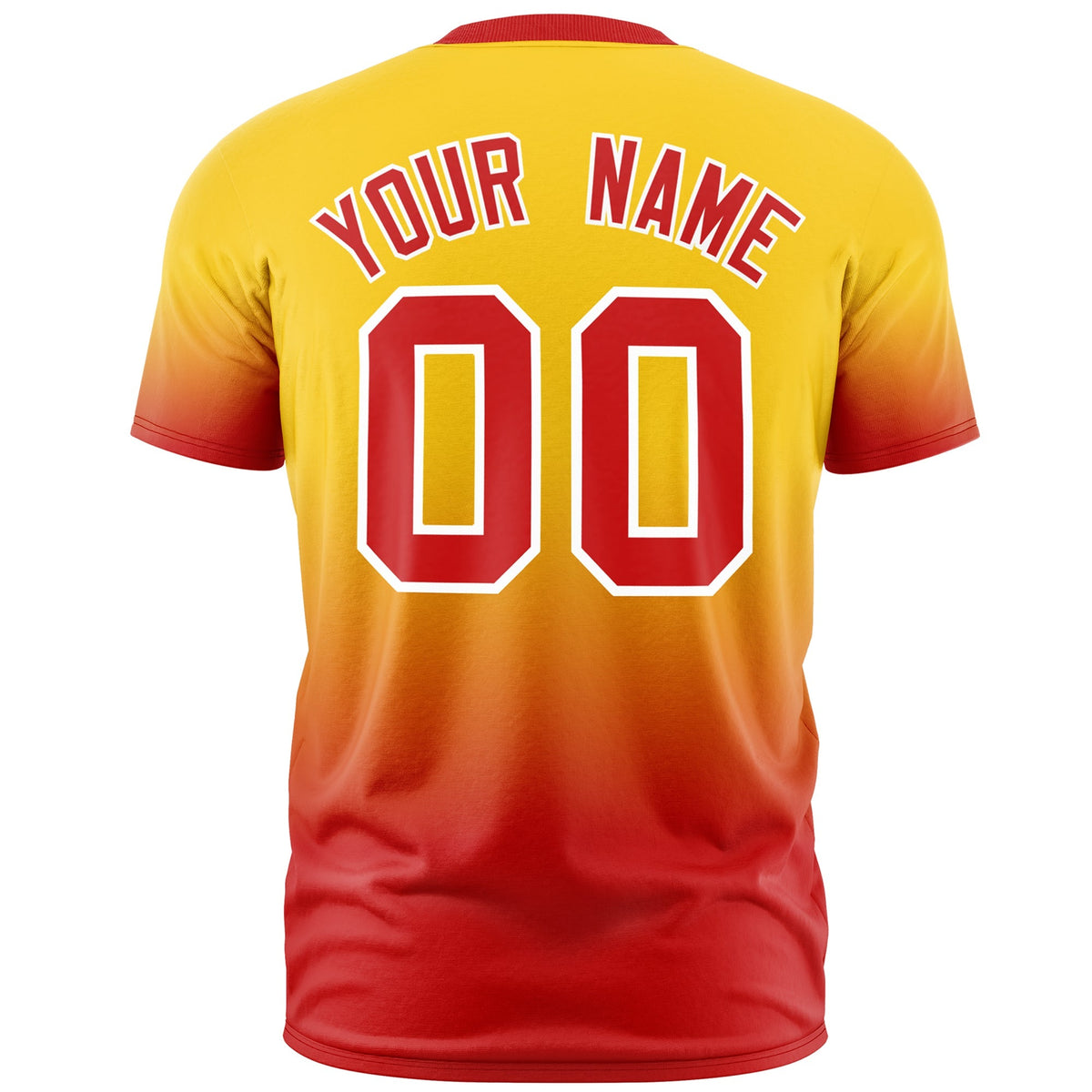 Custom Gold Red White Gradient Fashion Lightweight T-shirt| KXKSHOP