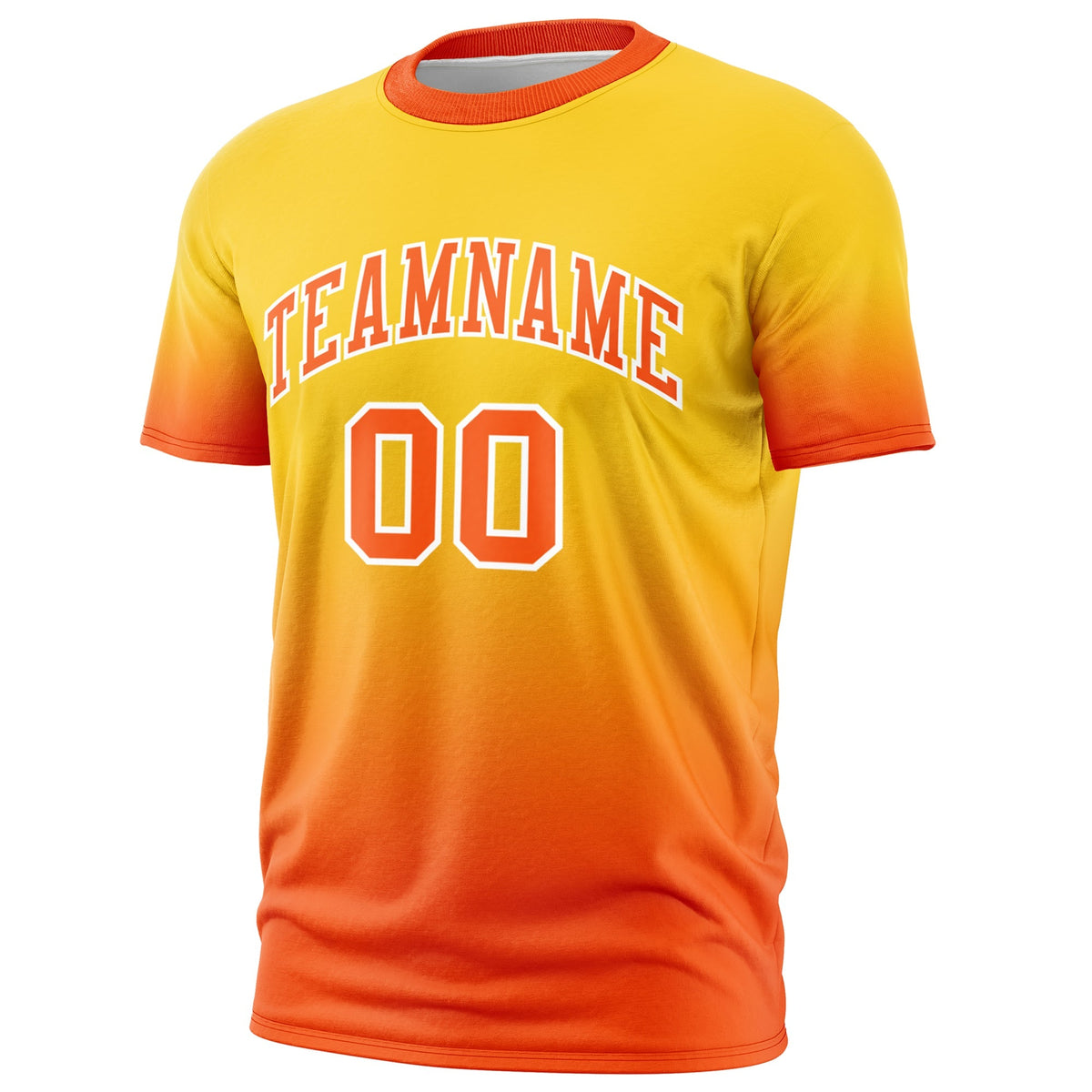 Custom Gold Orange White Gradient Fashion Lightweight T-shirt| KXKSHOP