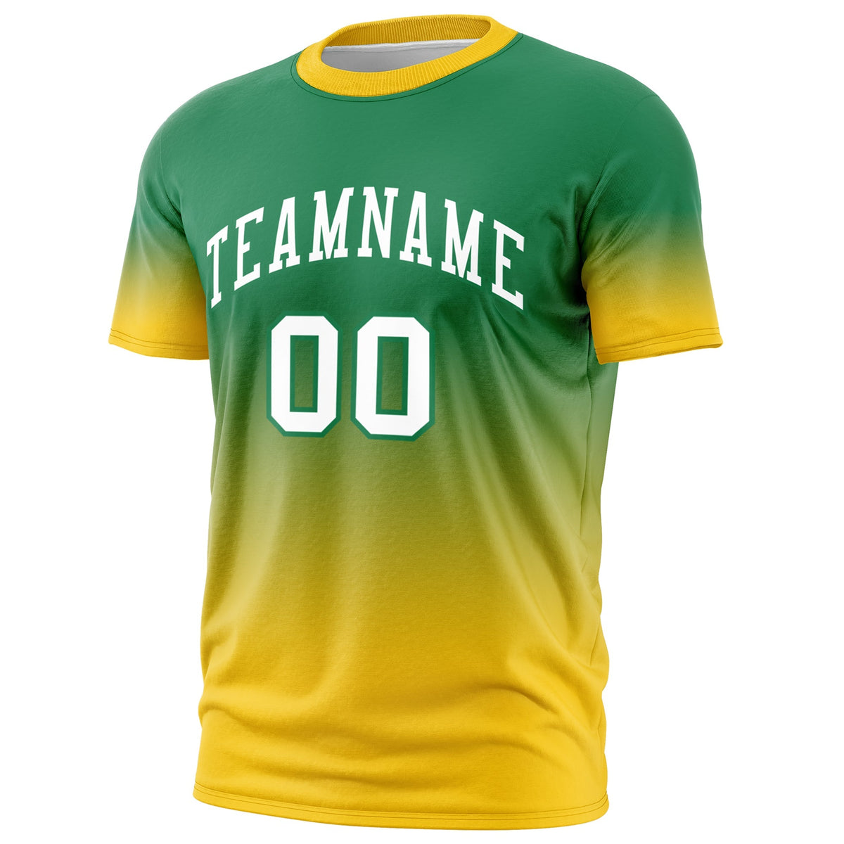 Custom Kelly Green White Gradient Fashion Lightweight T-shirt| KXKSHOP