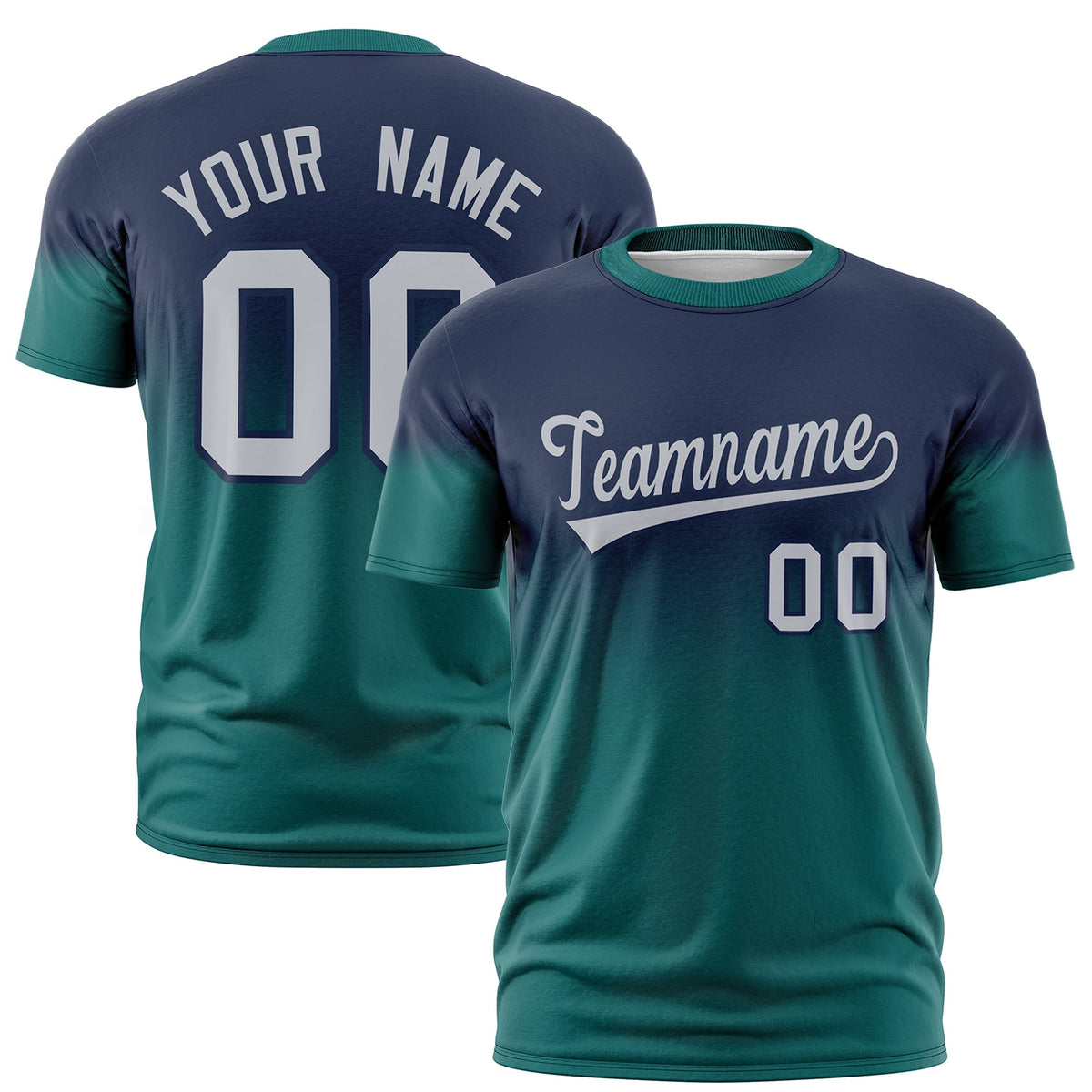 Custom Navy Gray Gradient Fashion Quick Dry T-shirt| KXKSHOP