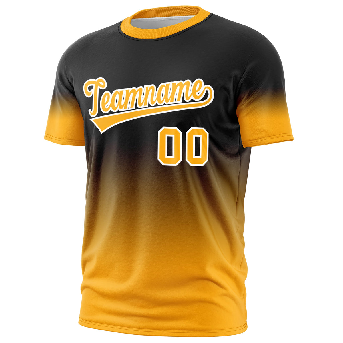 Custom Black Yellow White Gradient Fashion Quick Dry T-shirt| KXKSHOP