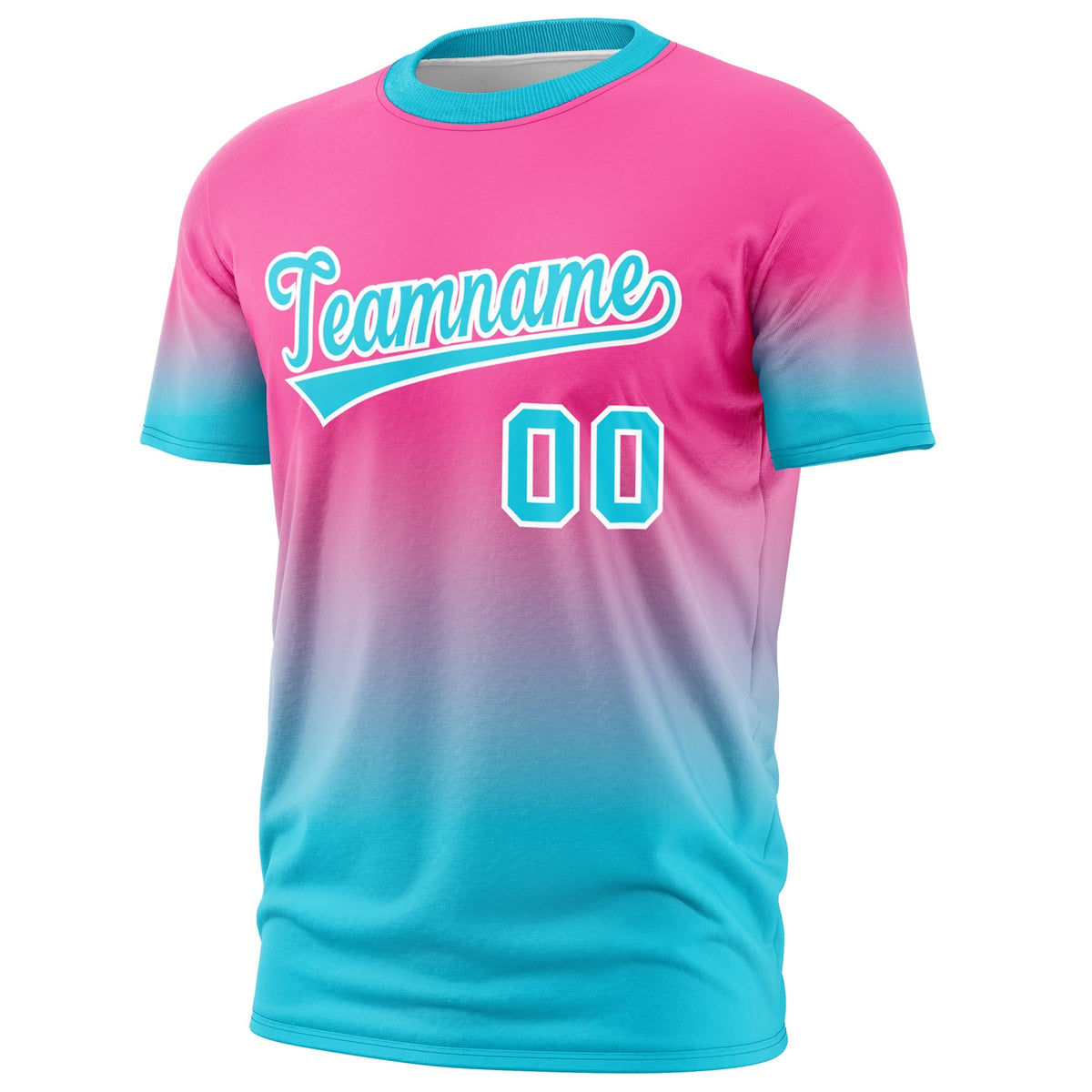 Custom Pink Sky Blue White Gradient Fashion Quick Dry T-shirt| KXKSHOP