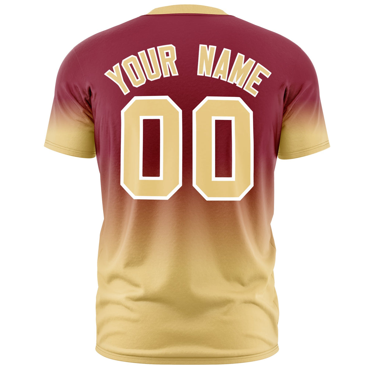 Custom Crimson Khaki White Gradient Fashion Quick Dry T-shirt| KXKSHOP