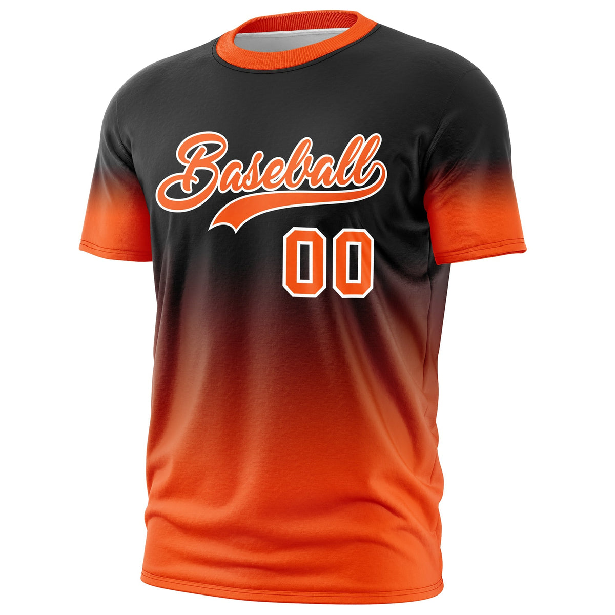 Custom Black Orange White Gradient Fashion Lightweight T-shirt| KXKSHOP