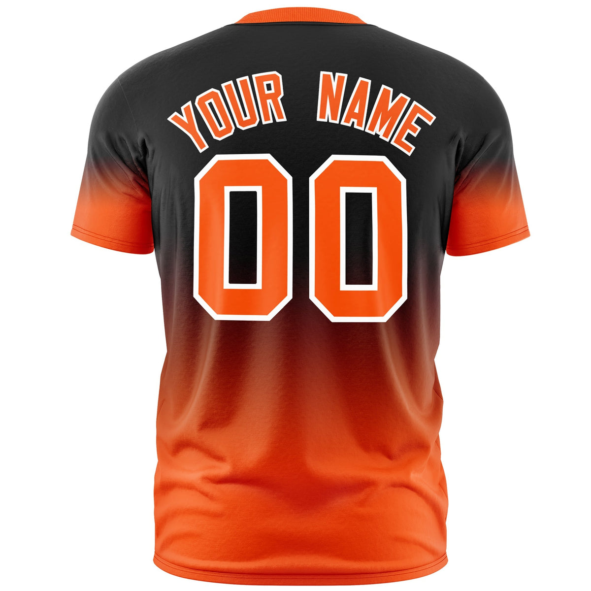 Custom Black Orange White Gradient Fashion Lightweight T-shirt| KXKSHOP