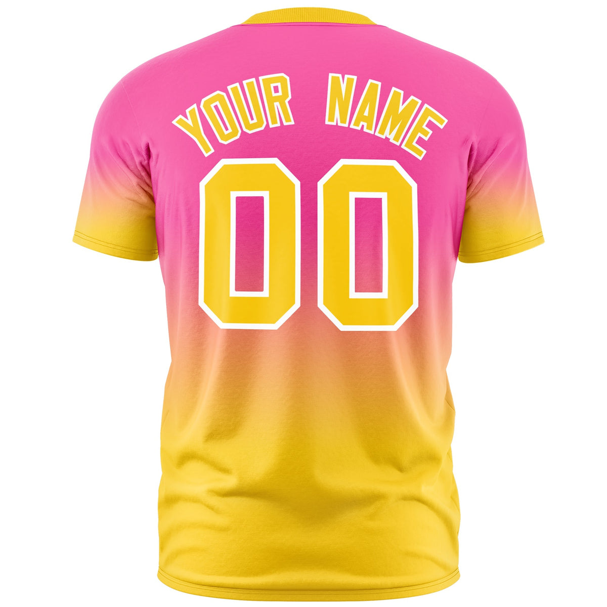 Custom Pink Gold White Gradient Fashion Lightweight T-shirt| KXKSHOP