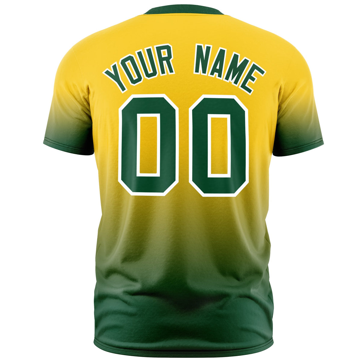 Custom Gold Green White Gradient Fashion Quick Dry T-shirt| KXKSHOP