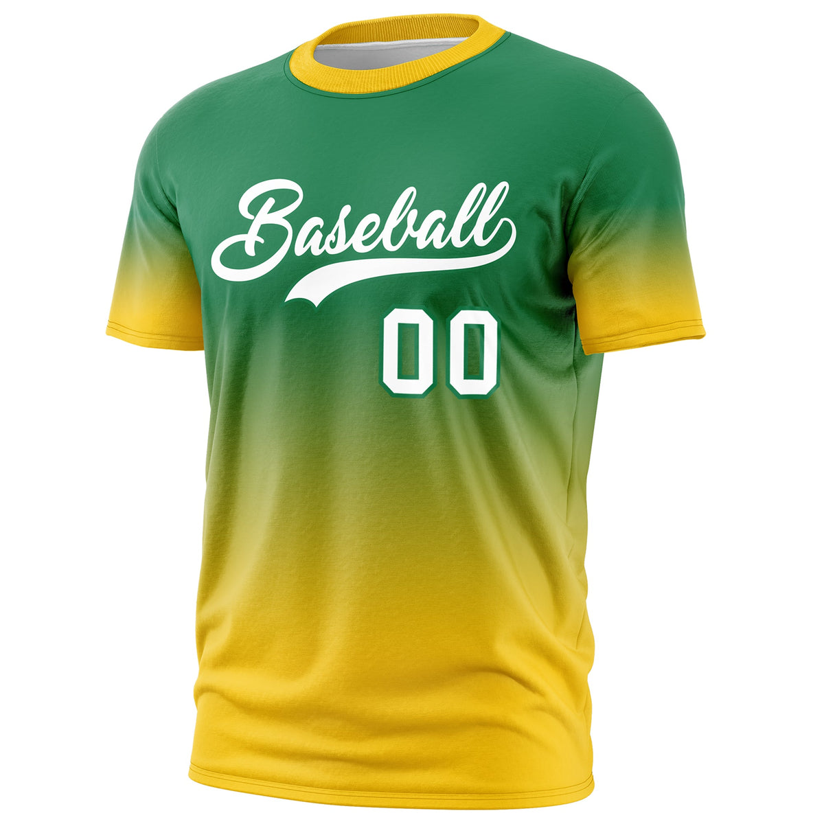 Custom Kelly Green White Gradient Fashion Lightweight T-shirt| KXKSHOP
