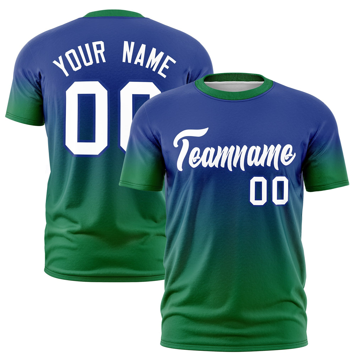 Custom Royal Blue White Gradient Fashion Quick Dry T-shirt| KXKSHOP