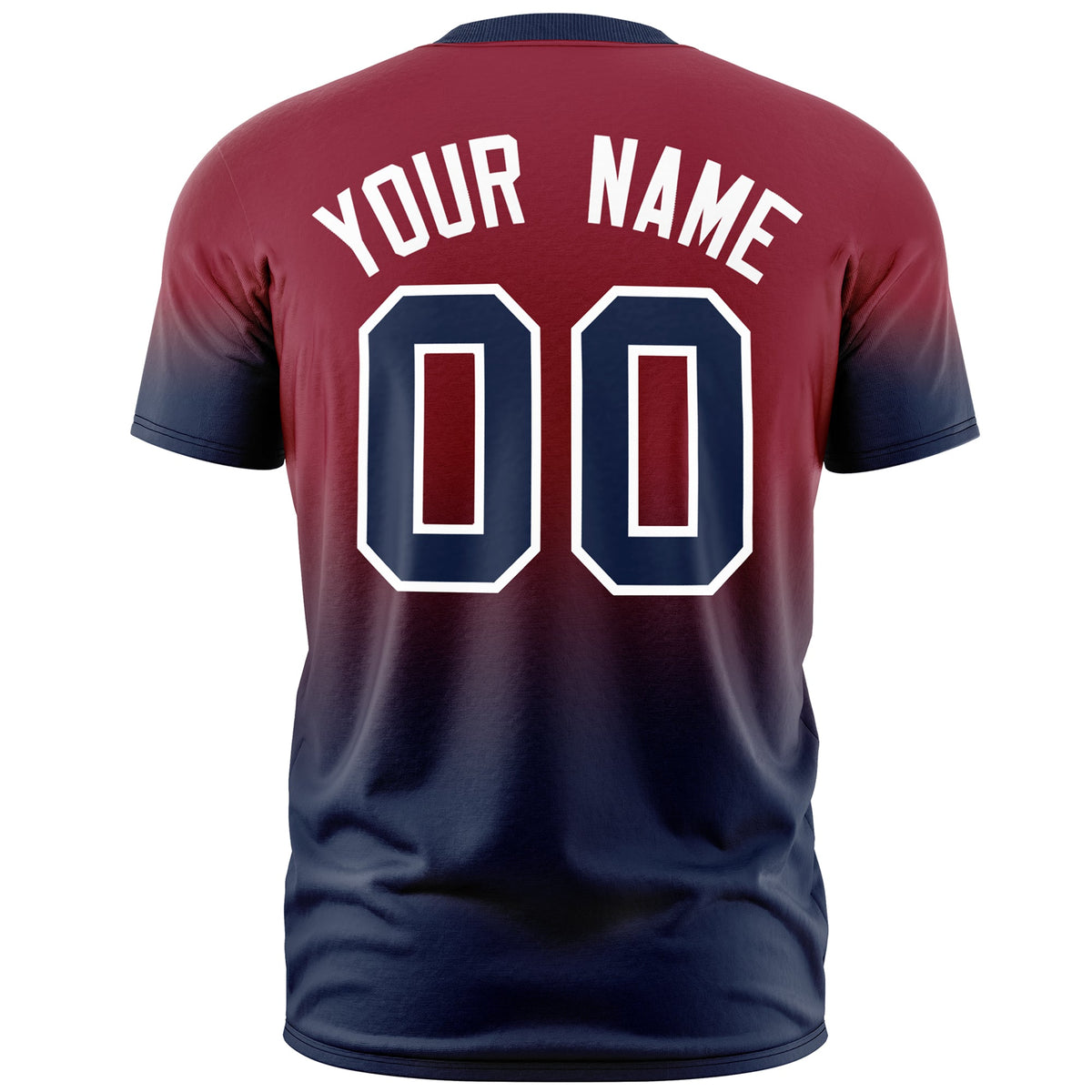 Custom Crimson Navy White Gradient Fashion Lightweight T-shirt| KXKSHOP