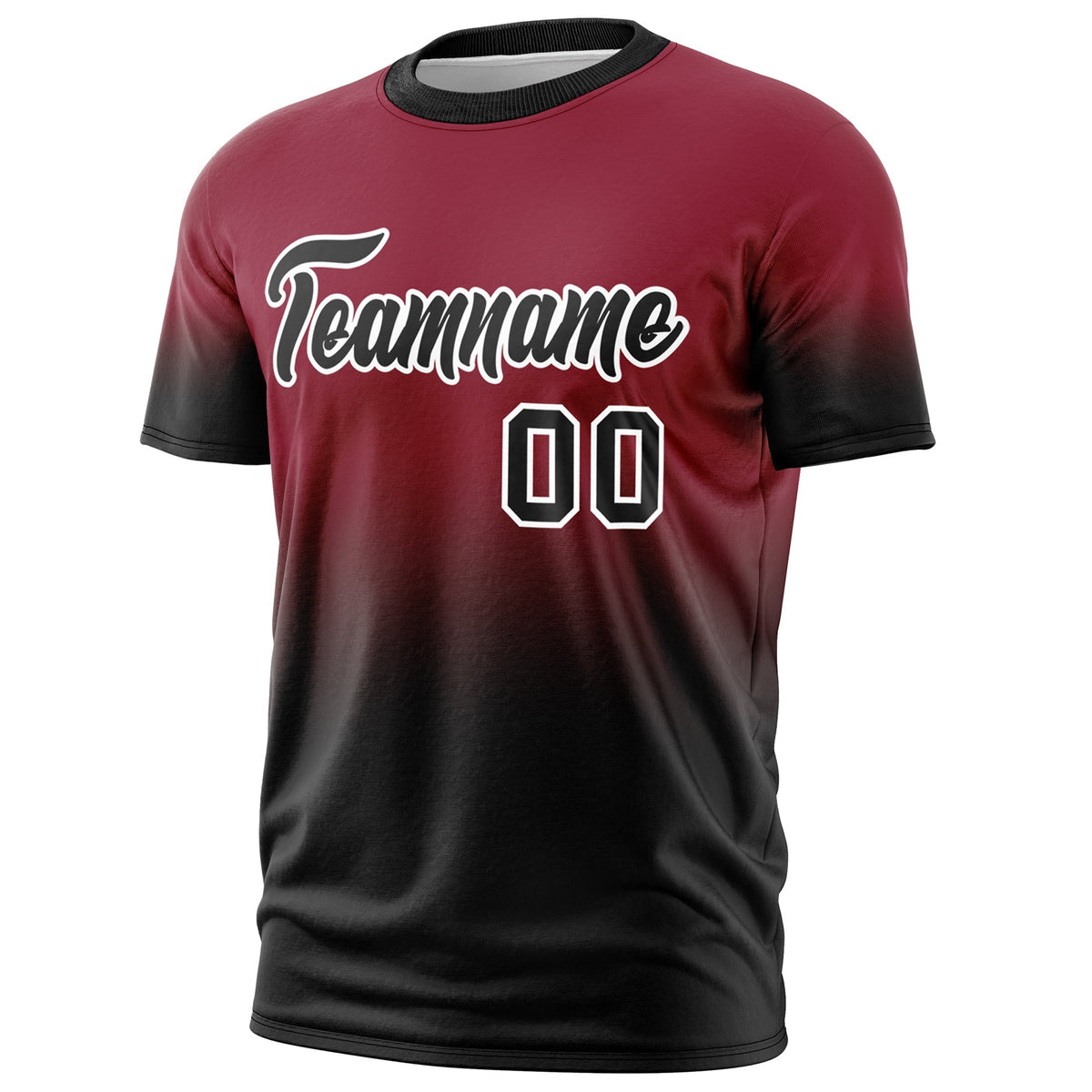 Custom Crimson Black White Gradient Fashion Quick Dry T-shirt| KXKSHOP