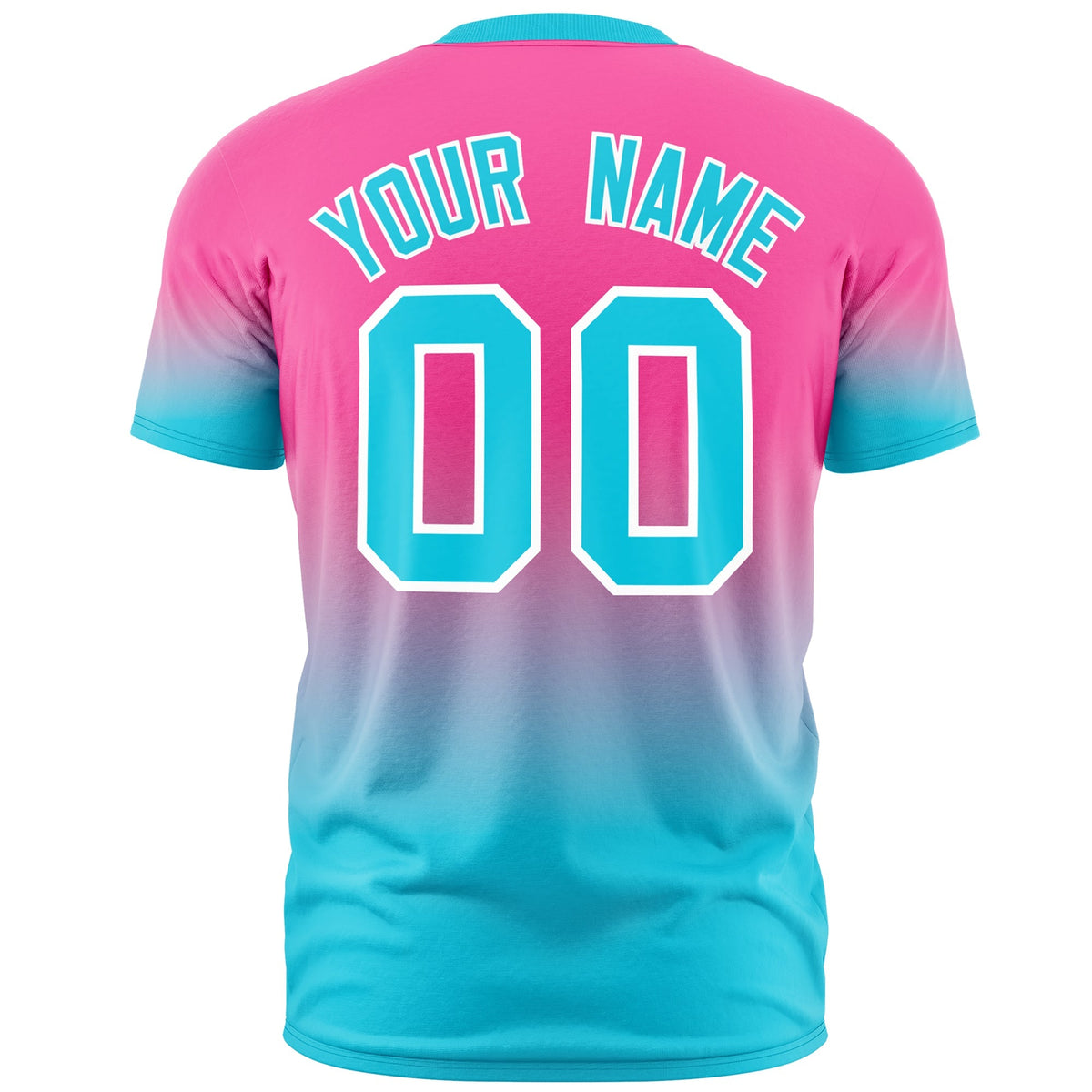 Custom Pink Sky Blue White Gradient Fashion Quick Dry T-shirt| KXKSHOP