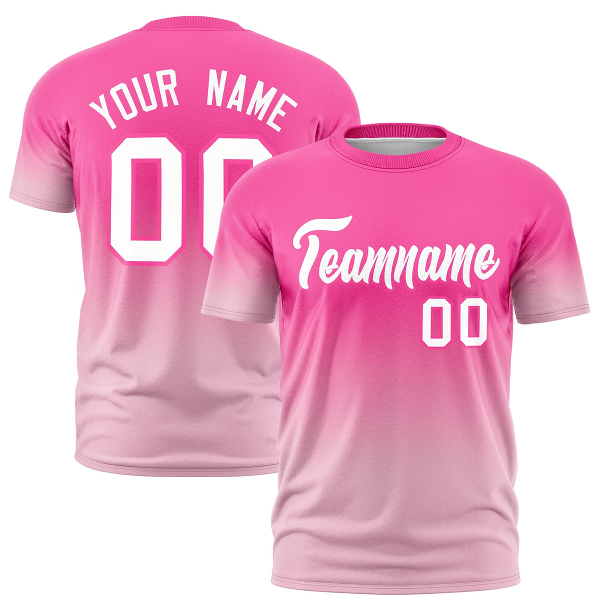 Custom White Pink Gradient Fashion Lightweight T-shirt| KXKSHOP