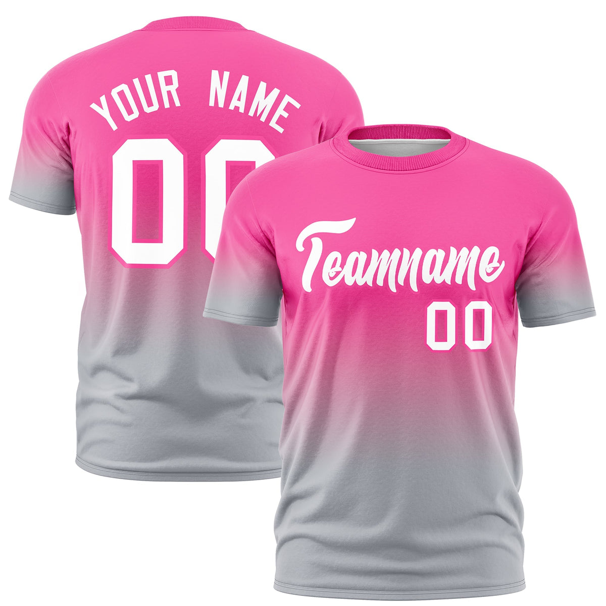Custom Pink White Gradient Fashion Quick Dry T-shirt| KXKSHOP