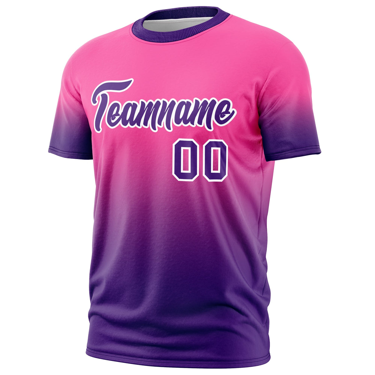 Custom Pink Purple White Gradient Fashion Quick Dry T-shirt| KXKSHOP