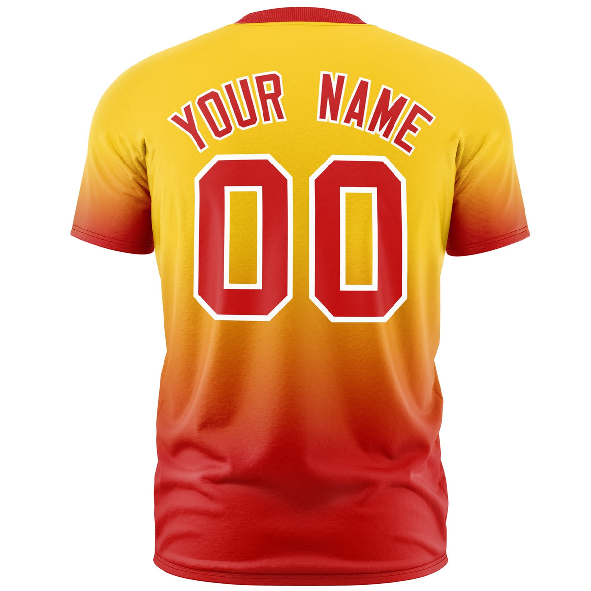 Custom Gold Red White Gradient Fashion Lightweight T-shirt| KXKSHOP