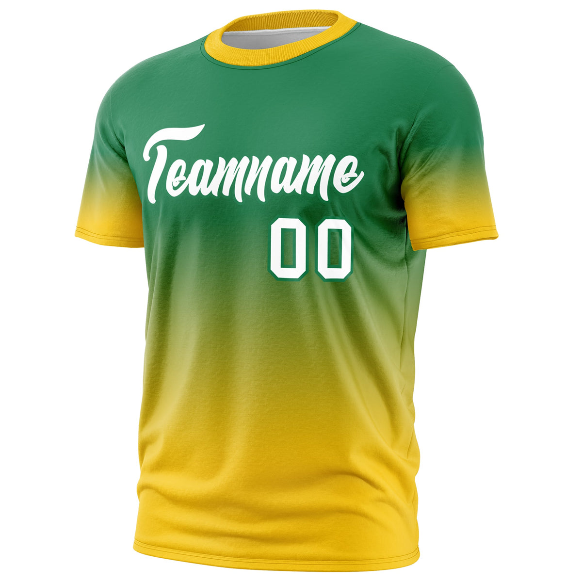 Custom Kelly Green White Gradient Fashion Lightweight T-shirt| KXKSHOP